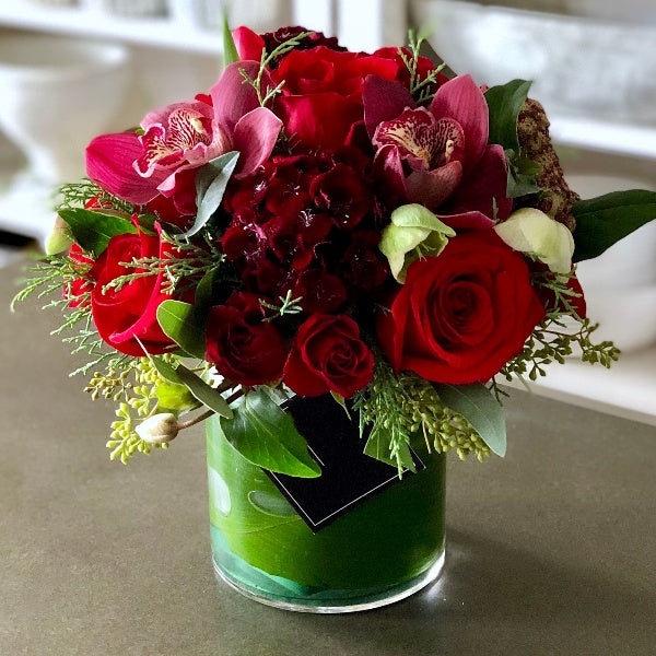 Bloom's Birthday Beauty © | Royal Ruby- The July Birthstone Arrangement - same day flower delivery Chicago, IL