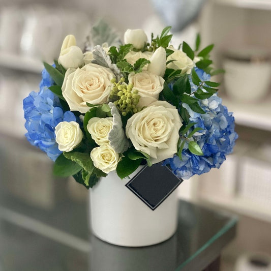Bloom's Birthday Beauty © | Amazing Aquamarine- The March Birthstone Arrangement - same day flower delivery chicago, IL