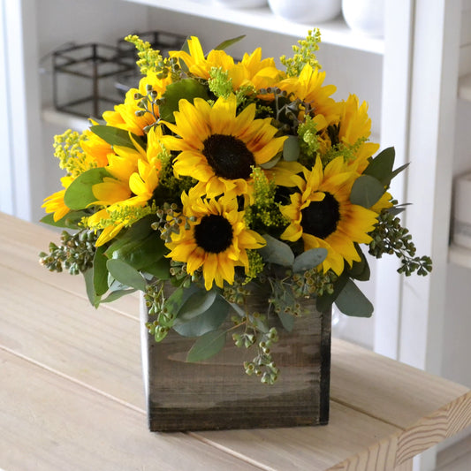 Sunflowers vase arrangement chicago flower shop same day florist