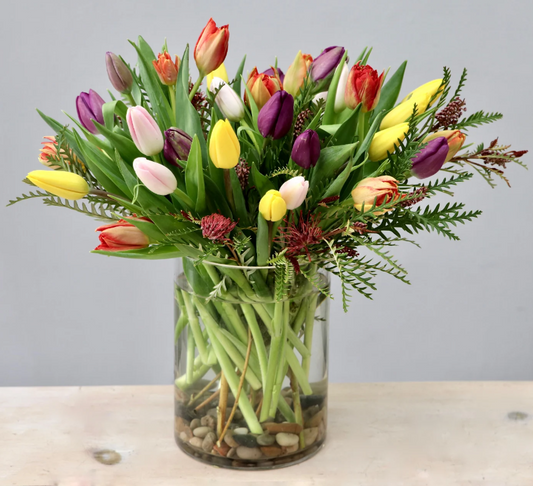 Tulip Rainbow | Vase Arrangement