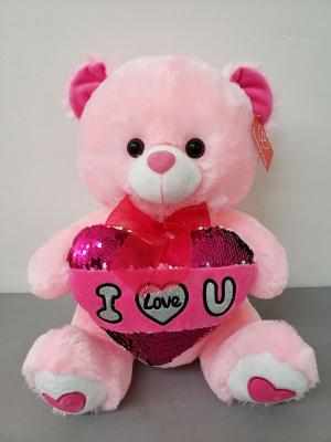 Pink Plush Bear 12" Gift Wrapped - www.bloomfloralshop.com